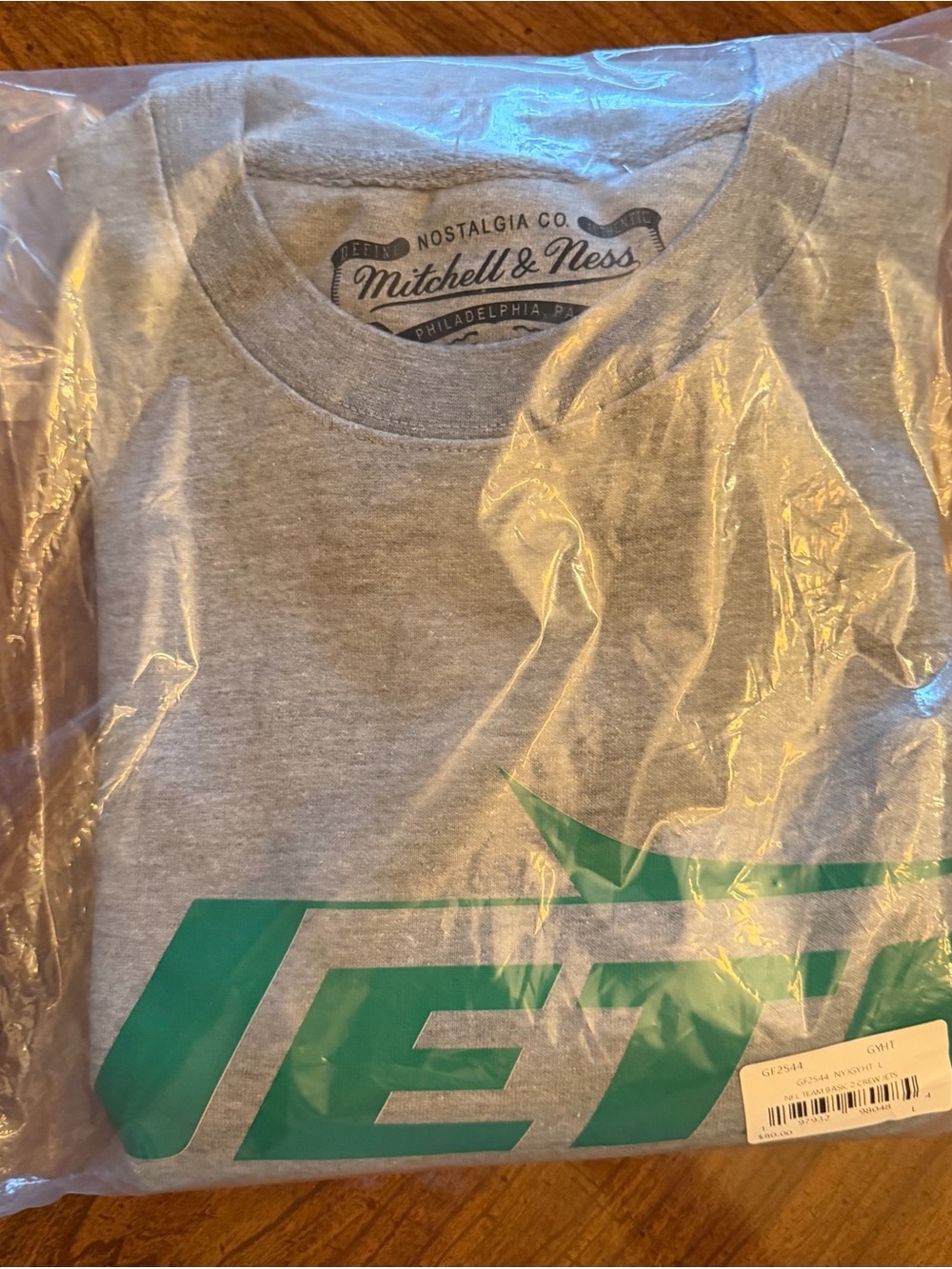Mitchell & Ness Grey Tee with Green Jet Logo